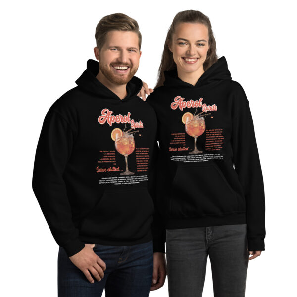 Aperol Spritz Serve Chilled Premium Hoodie Black / Navy - Image 4