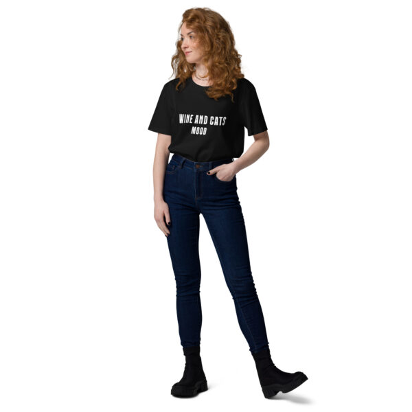 Wine & Cats Mood Organic Cotton T-Shirt - Image 3