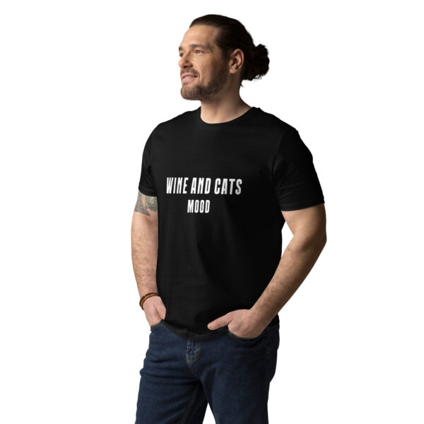 Wine & Cats Mood Organic Cotton T-Shirt - Image 4